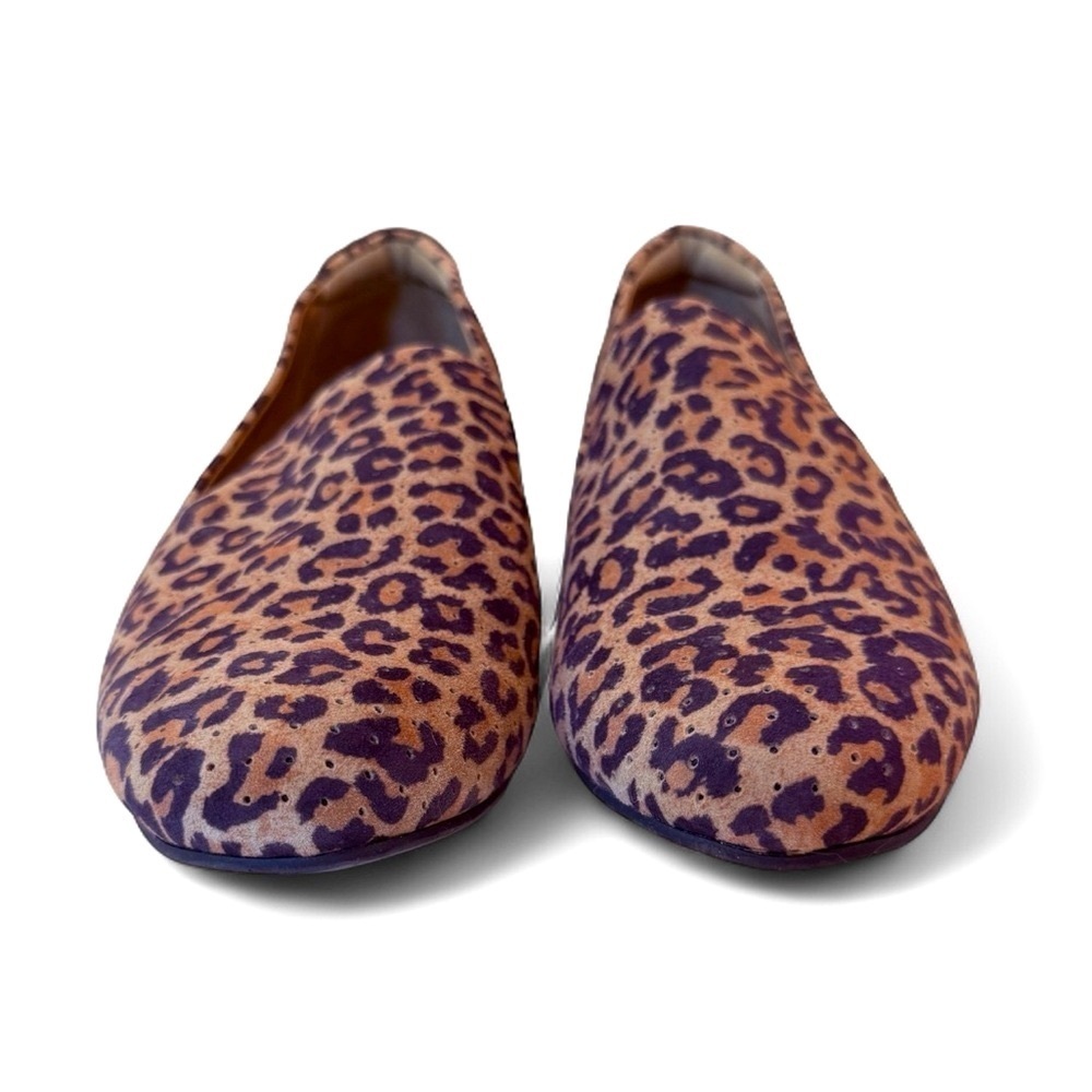 Adam Tucker Me Too Perforated Leather Leopard Print Cushioned Slip On Size 11 - Picture 3 of 10